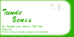 tunde benis business card